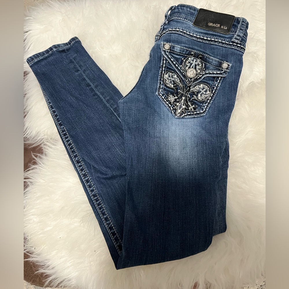 Girls' Grace In LA Solid Skinny Jeans